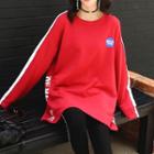 Lettering Trim Long-sleeve T-shirt
