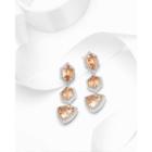 Faux-gem Triple Dangle Earrings