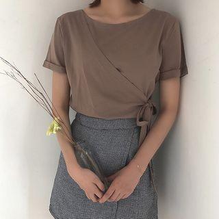 Wrap Front Short-sleeve T-shirt