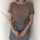Wrap Front Short-sleeve T-shirt