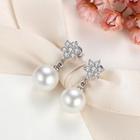 Rhinestone Faux Pearl Dangle Earring As Shown In Figure - One Size