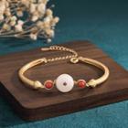 Faux Gemstone Alloy Bangle Cp482 - Gold - One Size