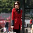 Two-tone Double-buttoned Coat