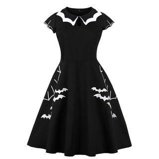 Short-sleeve Bat Embroidered A-line Dress