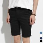 Zip-front Plain Casual Shorts