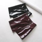 Zip-up Faux Leather Pencil Skirt