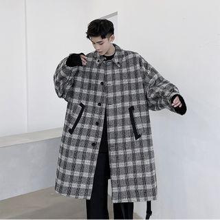 Plaid Midi Button-up Jacket