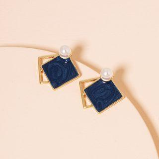 Geometric Stud Earring E1153 - 1 Pair - Blue - One Size