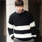 Ribbed Color-block Sweater