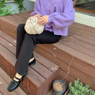Square-toe Belted Loafers