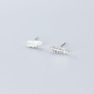 Feather Sterling Silver Earring 1 Pair - S925 Silver - Silver - One Size