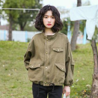 Stand Collar Cropped Jacket