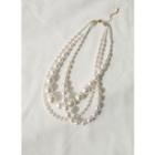 Layered Faux-pearl Necklace Ivory - One Size