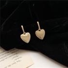 Heart Drop Earring Stud Earring - 1 Pair - Gold - One Size