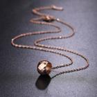 Stainless Steel Pendant Choker Rose Gold - One Size