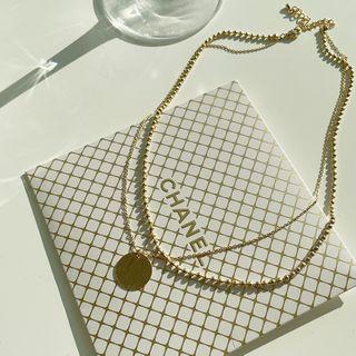 Layered Ball-chain Necklace Gold - One Size