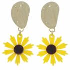 Flower Drop Earring 1 Pair - Yellow - One Size