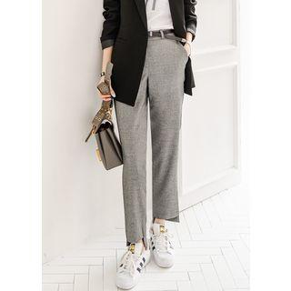 Asymmetric-hem Tapered Pants