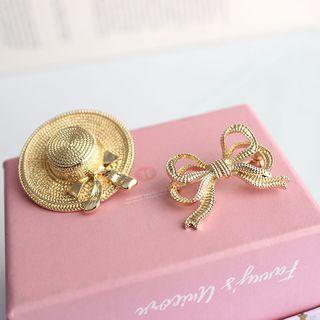 Alloy Miniature Sun Hat Brooch / Bow Brooch