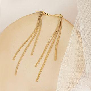 Alloy Fringed Earring 1 Pair - 925 Silver Needle - Gold - One Size