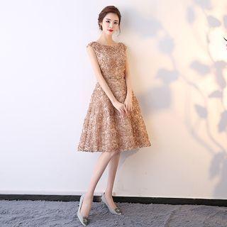Cross Back Sleeveless A-line Party Dress
