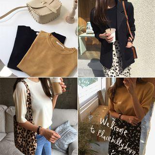 Raglan Short-sleeve Knit Top