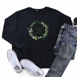 Flower Print Lettering Sweatshirt