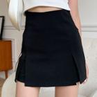 High-waist Skinny A-line Miniskirt