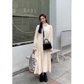 High-neck Long Peasant Dress