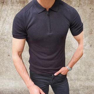 Short Sleeve Zip-detail Polo Shirt