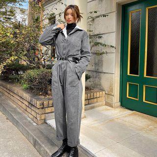 Patch-pocket Denim Jumpsuit