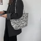 Zebra Print Shoulder Bag Zebra Paint - Black & White - One Size