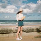 3/4-sleeve Eyelet Lace Shirt