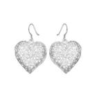 Simple And Romantic Heart-shaped Cutout Earrings Silver - One Size