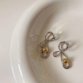 Geometry Drop Earring 1 Pair - Clip On Earring - Gold & Silver - One Size