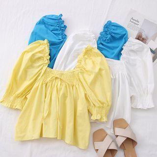 Square-neck Loose Blouse