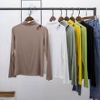 Mock-neck Cut-out Long-sleeve T-shirt