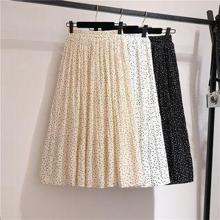 Maxi Accordion Pleat Dotted Skirt