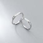 Set Of 2: Couple Matching Lettering Sterling Silver Open Ring 1 Pair - S925 Silver - Silver - One Size