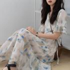 Print Ruffle Trim A-line Dress (various Designs)