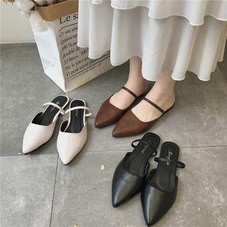 Pointy Toe Low Heel Mules