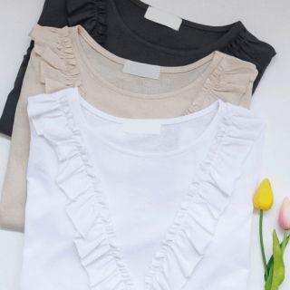 Frill-trim T-shirt