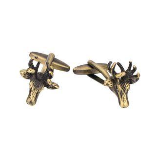 Fashionable Elegant Bronze Christmas Elk Cufflinks Yellow - One Size