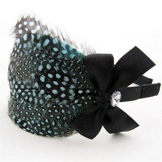 Feather Ribbon Hair Band - Light Blue