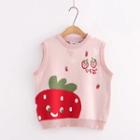 Strawberry Print Sweater Vest Strawberry - Pink - One Size