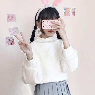 Mock-neck Balloon-sleeve Sweater