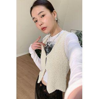 Sleeveless Cropped Boucl  Cardigan