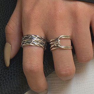 Knot / Faux Woven Alloy Open Ring