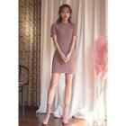 Wool Blend Cable Knit Bodycon Minidress