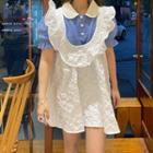 Short-sleeve Knit Top / Sleeveless Lace Dress
